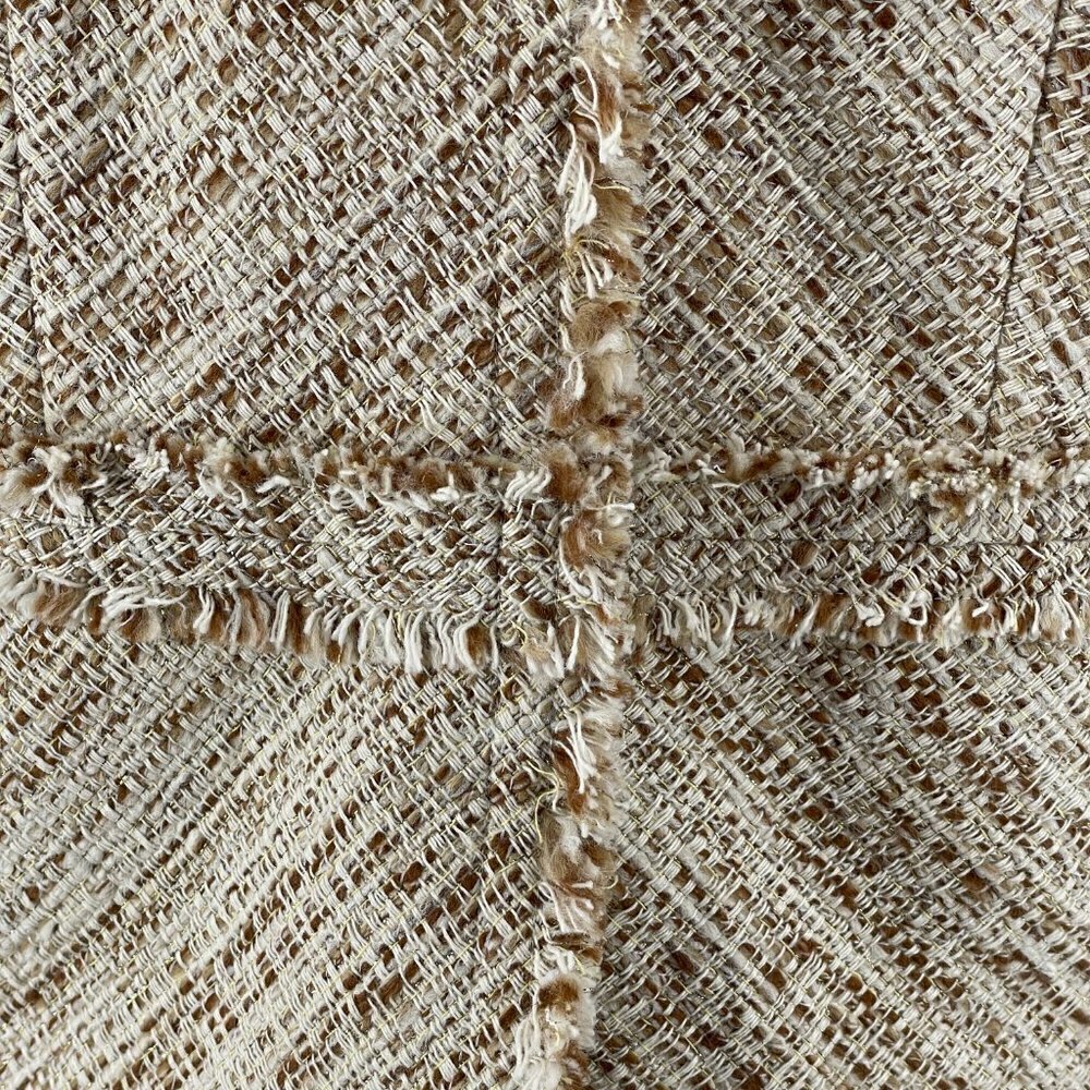 Brooks Brothers Fringed Cream Brown Metallic Nubby Tweed Fitted Career Blazer 12 - Picture 5 of 13